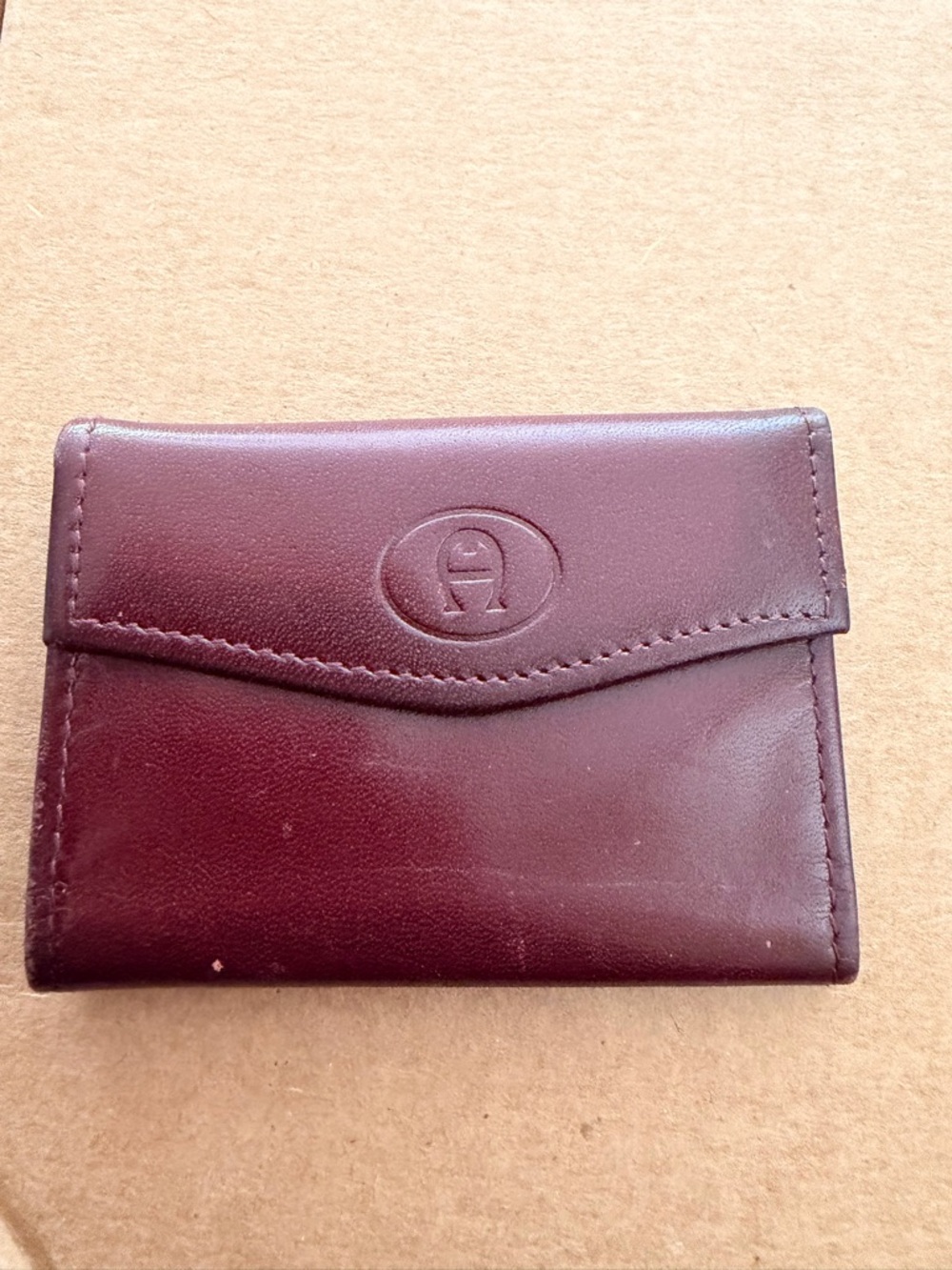 Vtg Etienne Aigner Burgundy Leather key holder Card Wallet